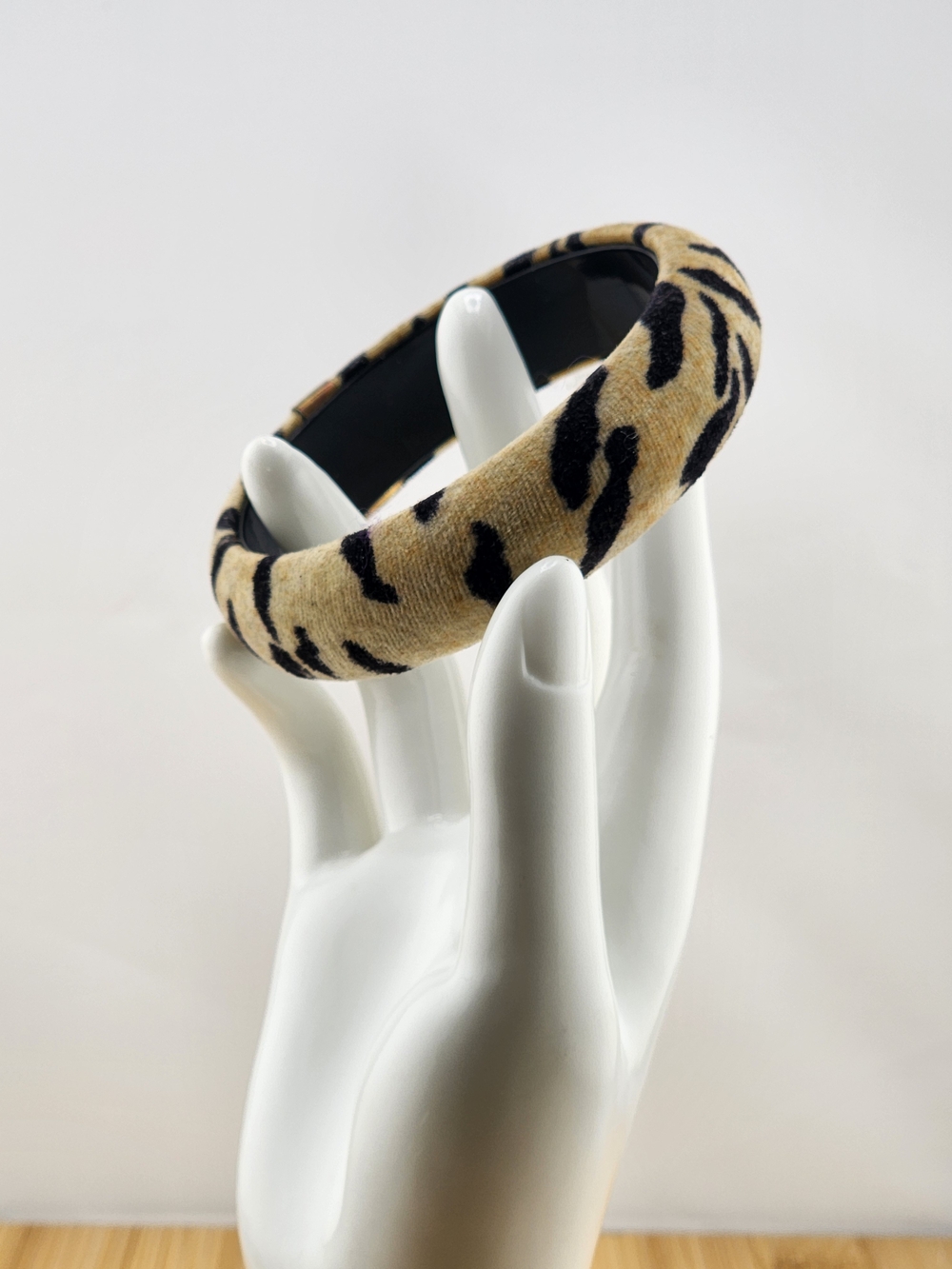 8in Leopard Print Padded Headband - Tan and Black 0520